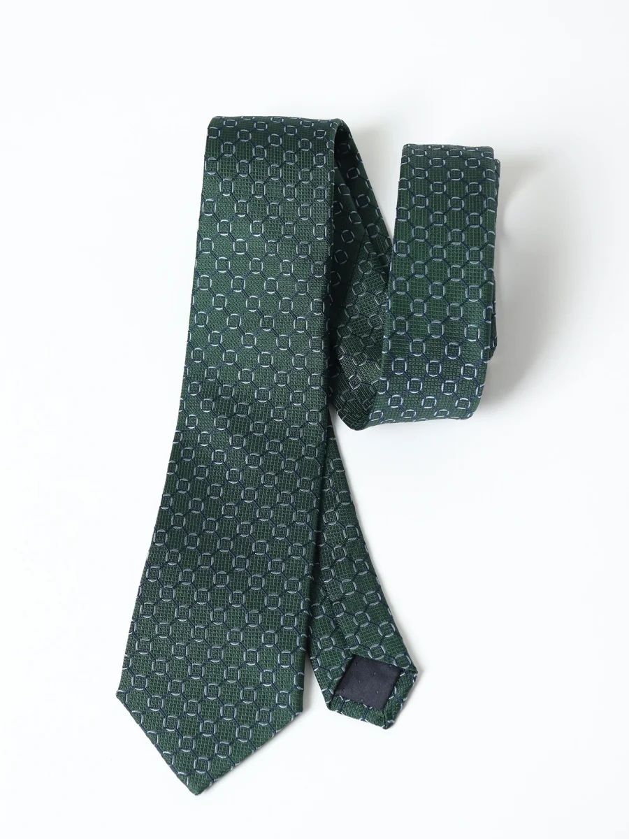 Corbata seda con microdiseño geométrico - Imagen 4