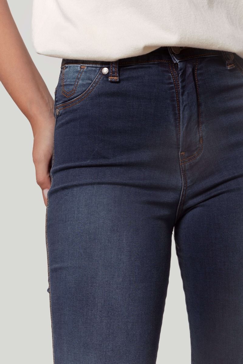 PANTALON TIRO ALTO SKINNY AZUL SKU 0.29435 - Imagen 4
