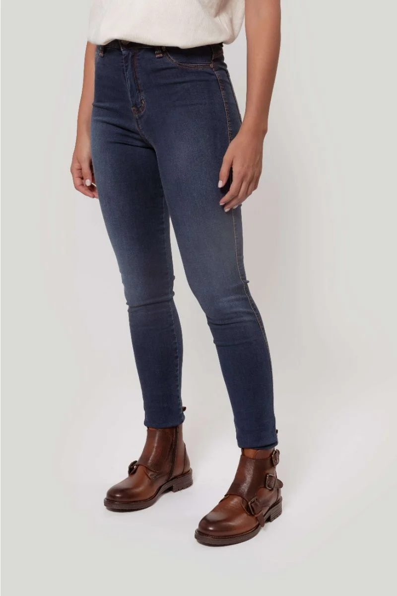 PANTALON TIRO ALTO SKINNY AZUL SKU 0.29435 - Imagen 2