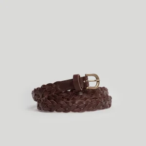 CINTURON ESTRECHO TRENZADO MARRON SKU 0.29697