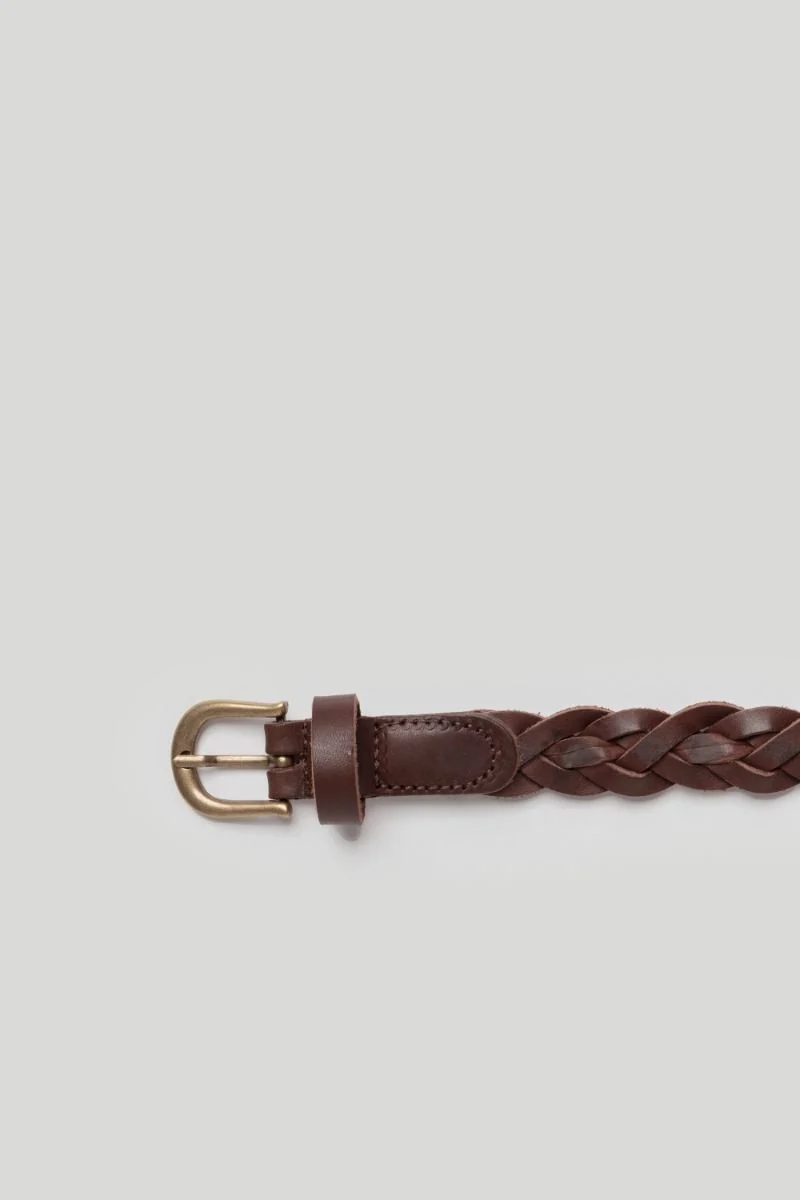 CINTURON ESTRECHO TRENZADO MARRON SKU 0.29697 - Imagen 4