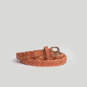 CINTURON ESTRECHO TRENZADO CAMEL