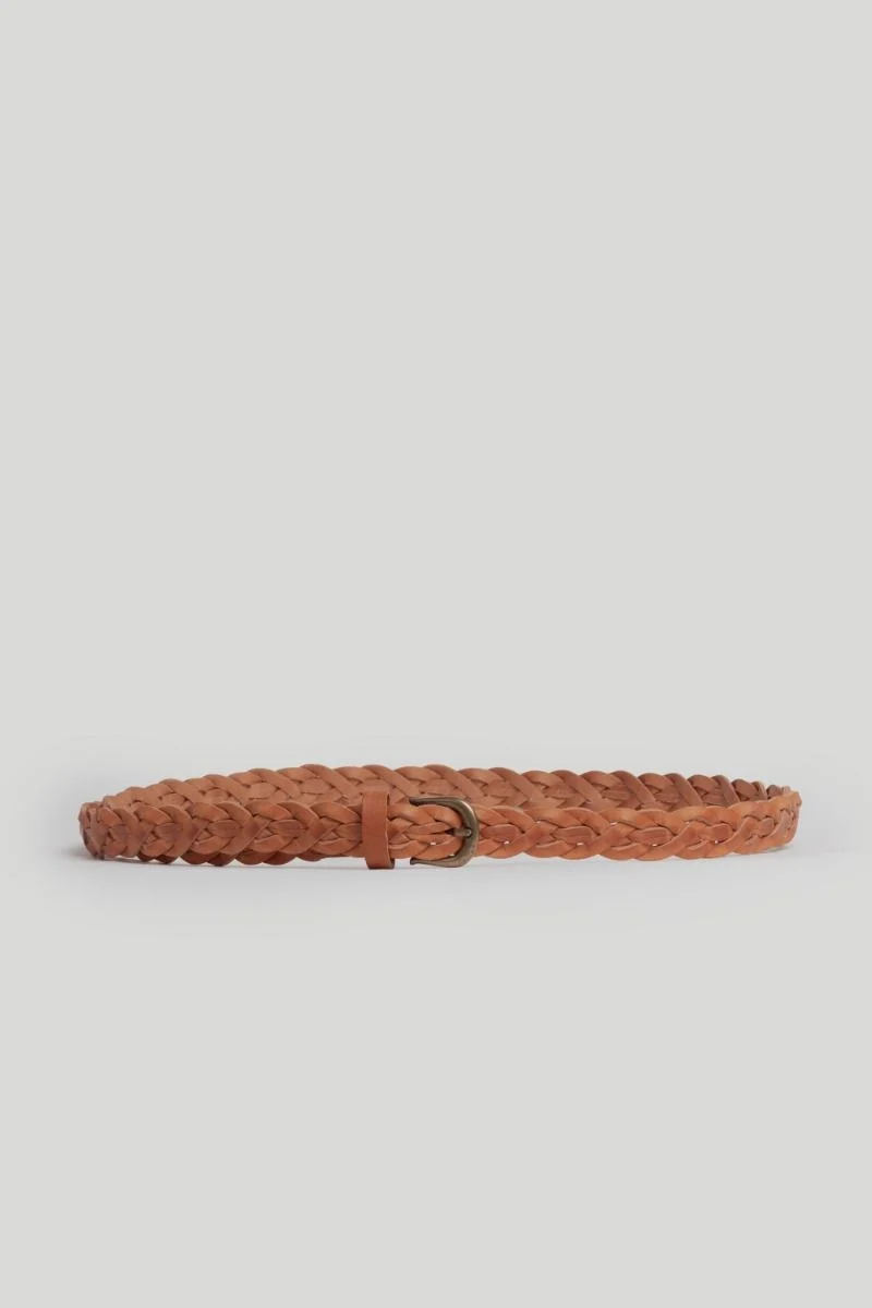 CINTURON ESTRECHO TRENZADO CAMEL - Imagen 3