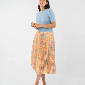 Falda midi plisada estampada