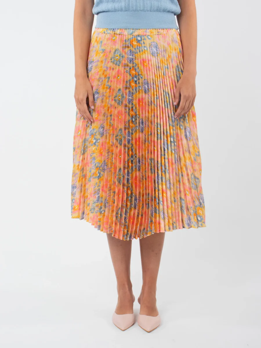 Falda midi plisada estampada - Imagen 3