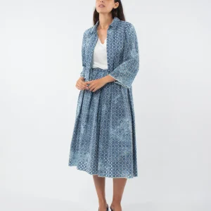 Falda midi bordado calado