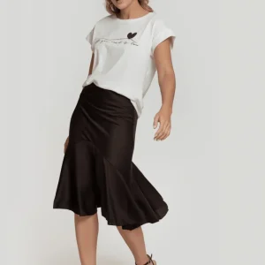 Falda Luz de Satén Negro