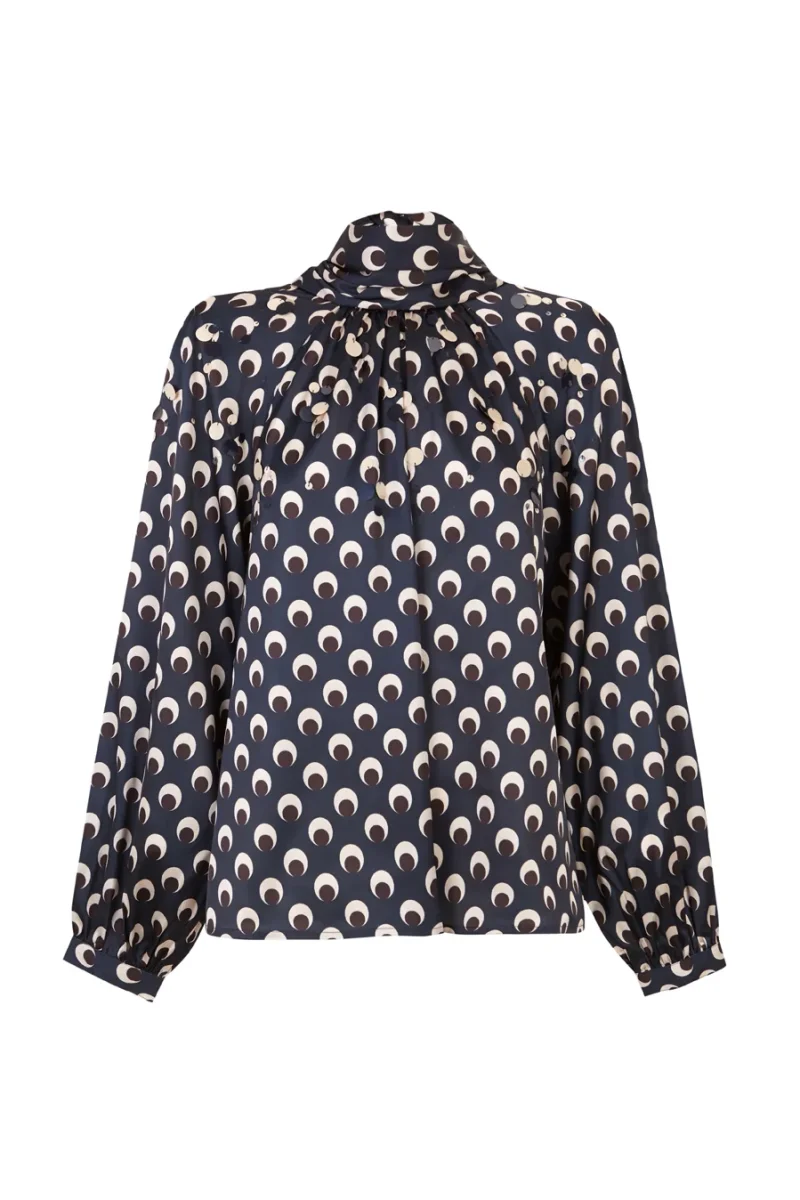 Blusa azul lunares con lentejuelas - Imagen 7