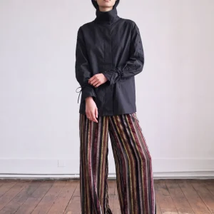 Camisa negra de popelín botones