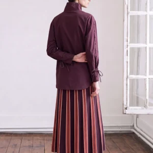 Camisa botones de popelín vino