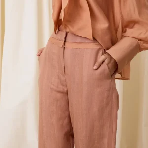 Pantalón con lino rosa