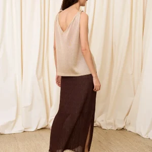 Top de lurex escote pico dorado