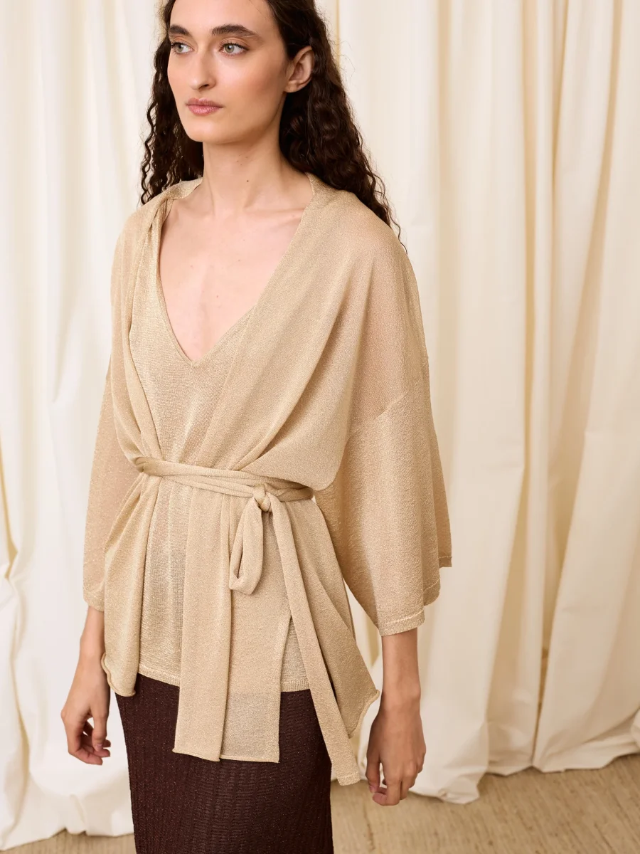 Chaqueta lurex dorada - Imagen 4