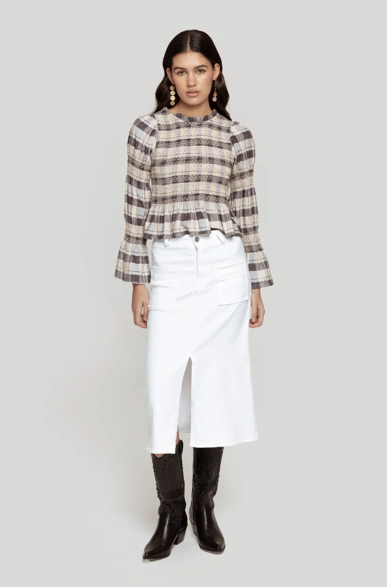 Blusa Peplum Charm Gris - Imagen 2