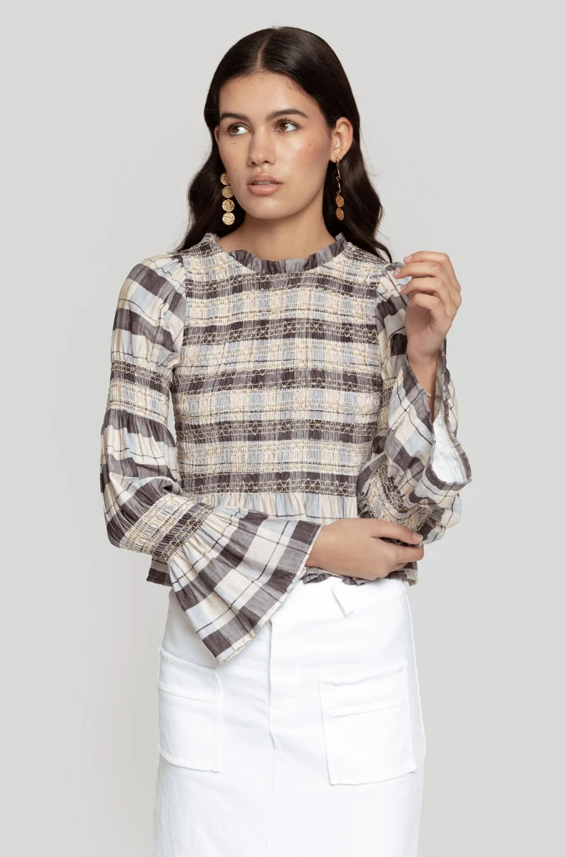 Blusa Peplum Charm Gris - Imagen 3