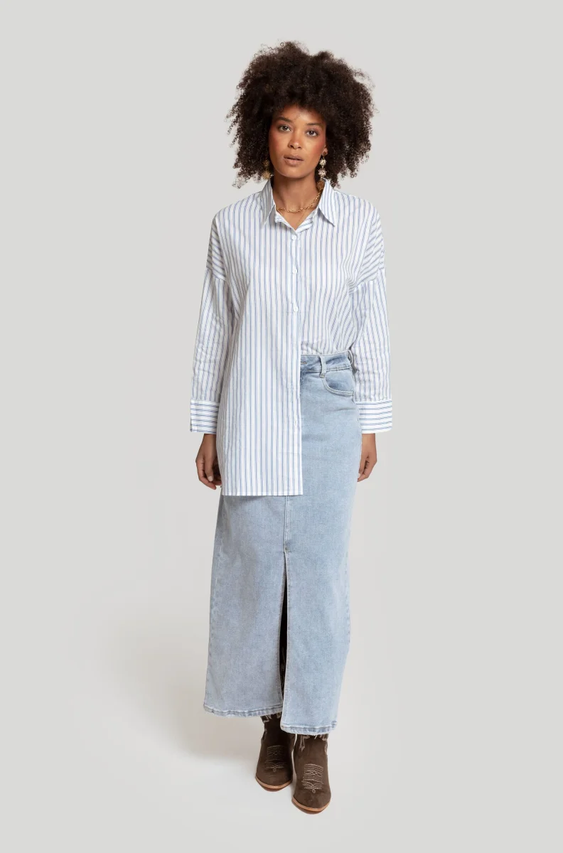 Camisa Rayas Urbanas Azul - Imagen 3
