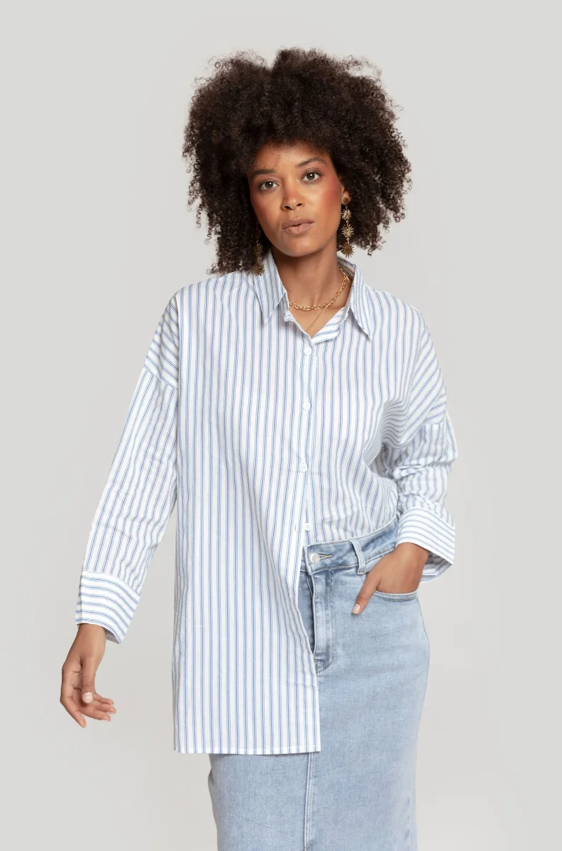 Camisa Rayas Urbanas Azul - Imagen 2