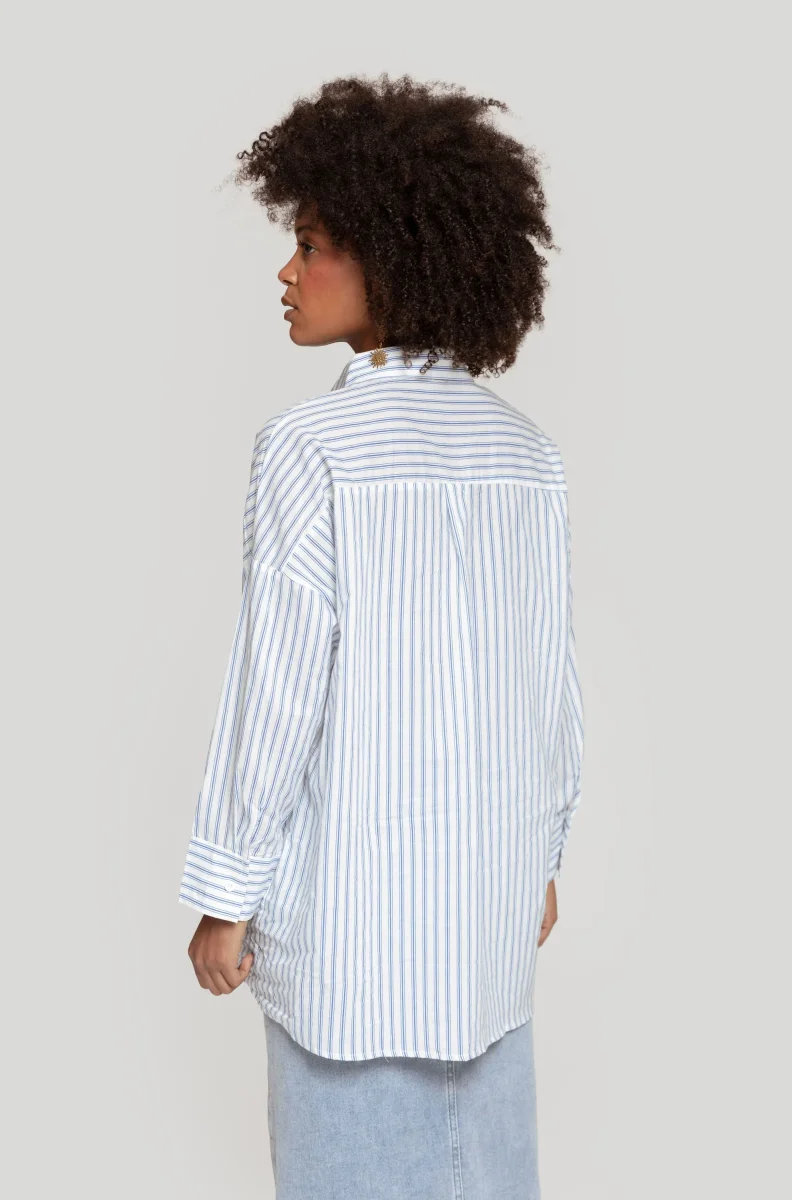 Camisa Rayas Urbanas Azul - Imagen 4