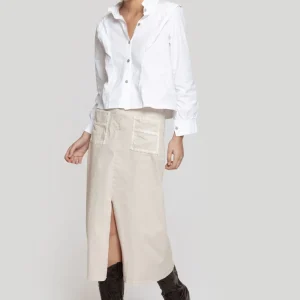 Falda Albora Midi Beige