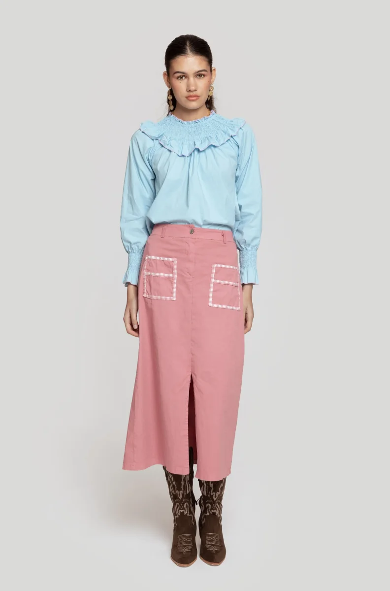 Falda Albora Midi Rosa - Imagen 2