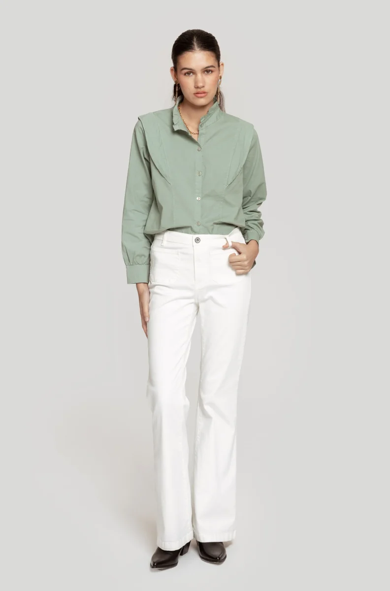 Camisa Aura Cropped Verde - Imagen 3