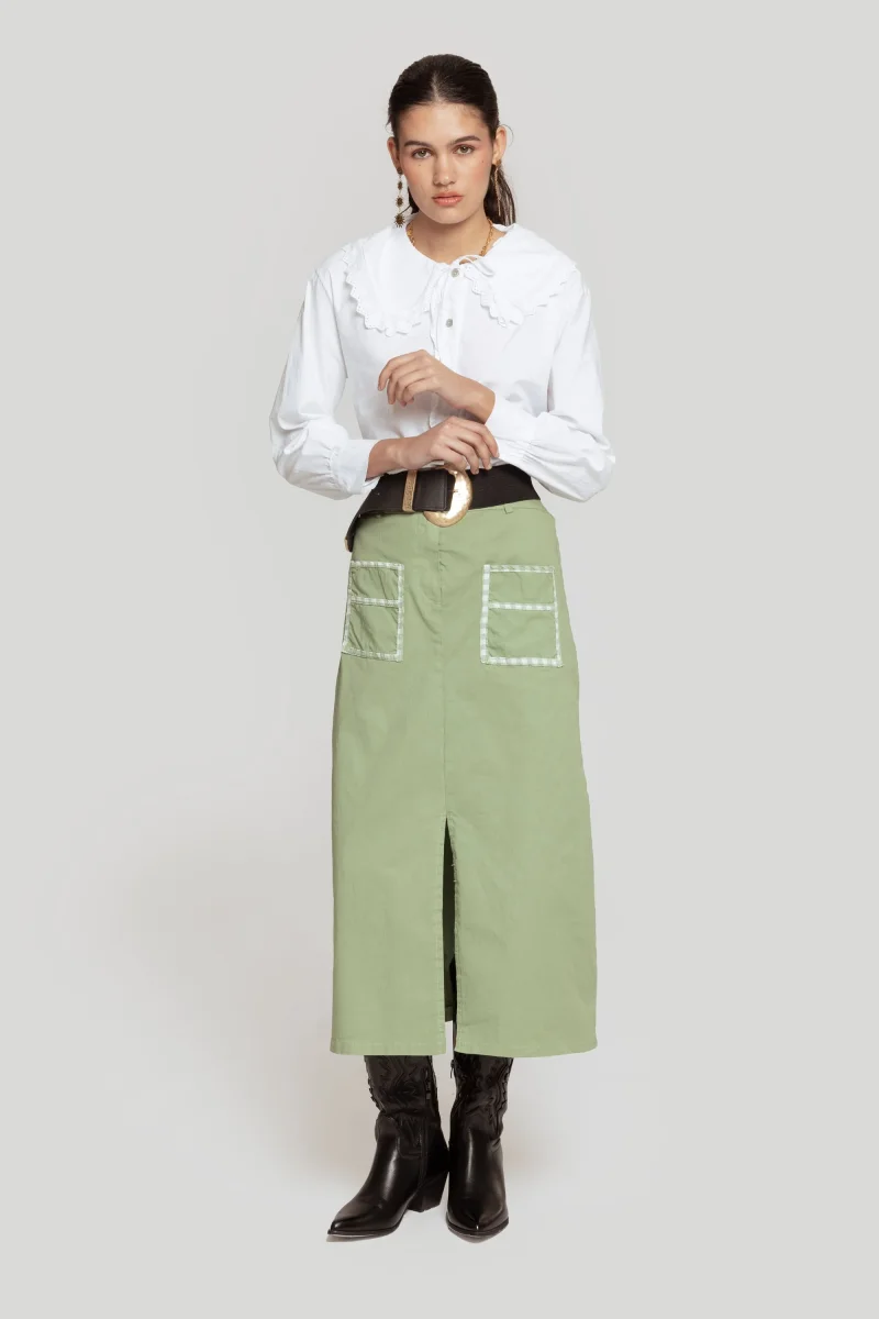 Falda Albora Midi Green - Imagen 2