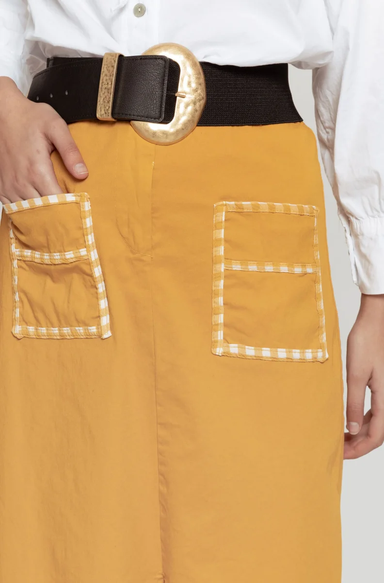 Falda Albora Midi Mostaza - Imagen 5