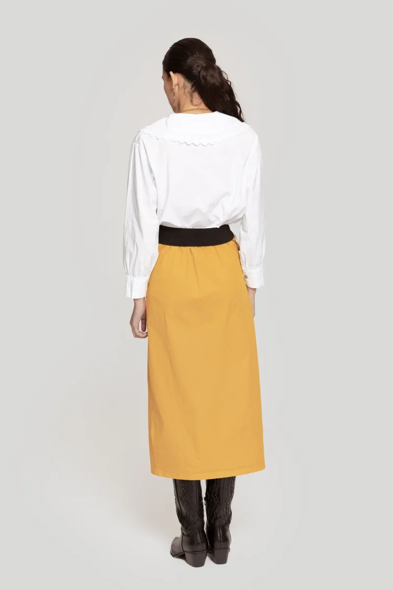 Falda Albora Midi Mostaza - Imagen 4