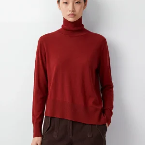 Jersey cuello alto teja