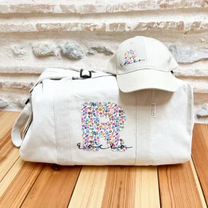 Bolsa deporte personalizada y gorra inicial y nombre