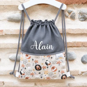 Mochila personalizada cuerdas jungla gris