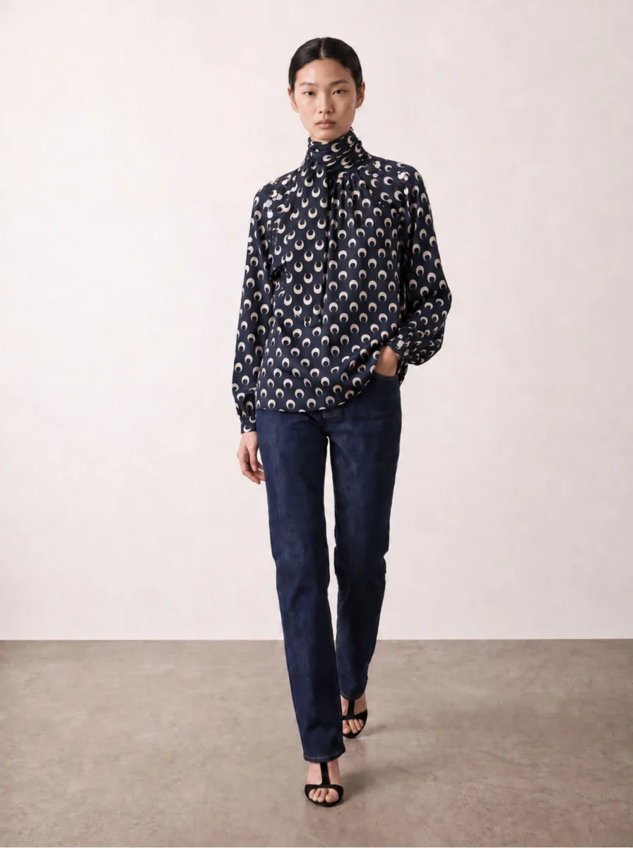 Blusa azul lunares con lentejuelas - Imagen 6