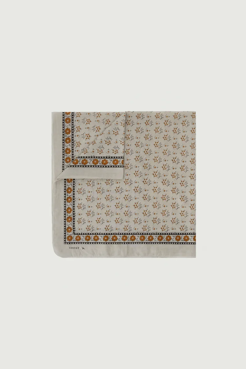 PAÑUELO CLASSIQUE ALGODÓN MARRÓN/GRIS