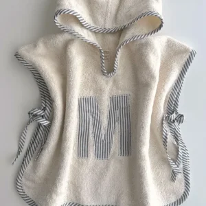 Poncho toalla Personalizado| Balmaseda | Denim Rayas