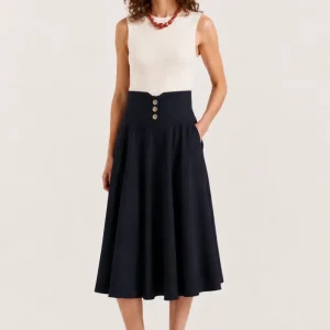 Falda Midi Botonadura Alta SKU 0.33693