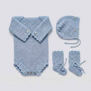 Conjunto Bordado Azul bebé