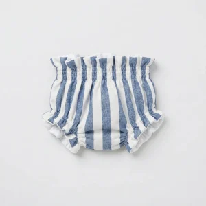 Cubrepañal Rayas azul denim