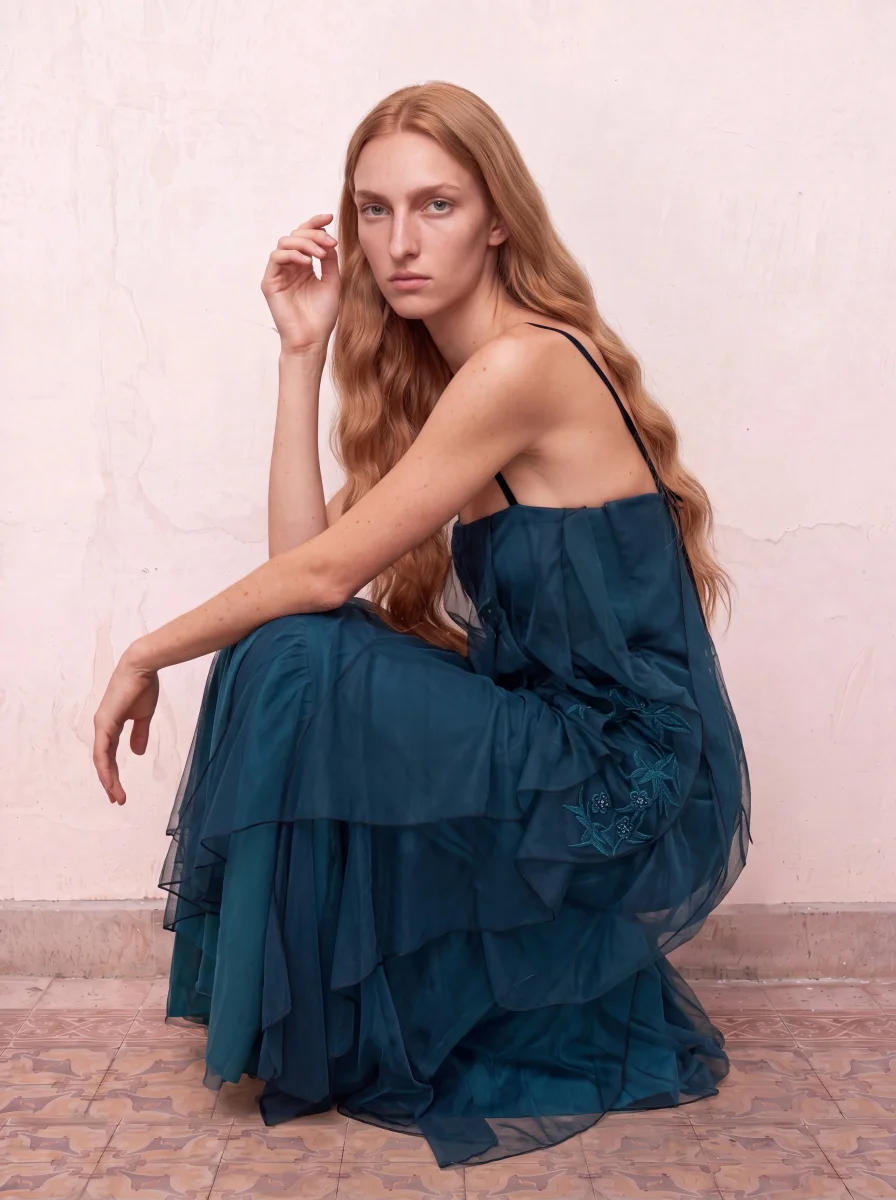 Vestido de tul azul - Imagen 2