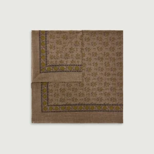 PAÑUELO CLASSIQUE DE LANA TAUPE CHINÉ/KAKI
