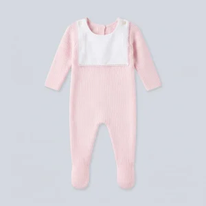 Enterizo con baberola Rosa bebé - DO67