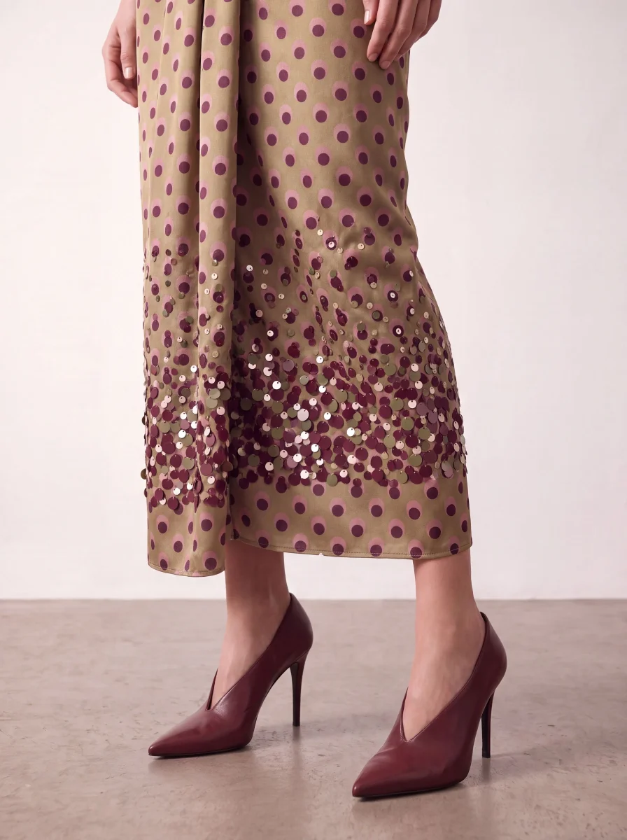 Falda verde lunares con lentejuelas - Imagen 5