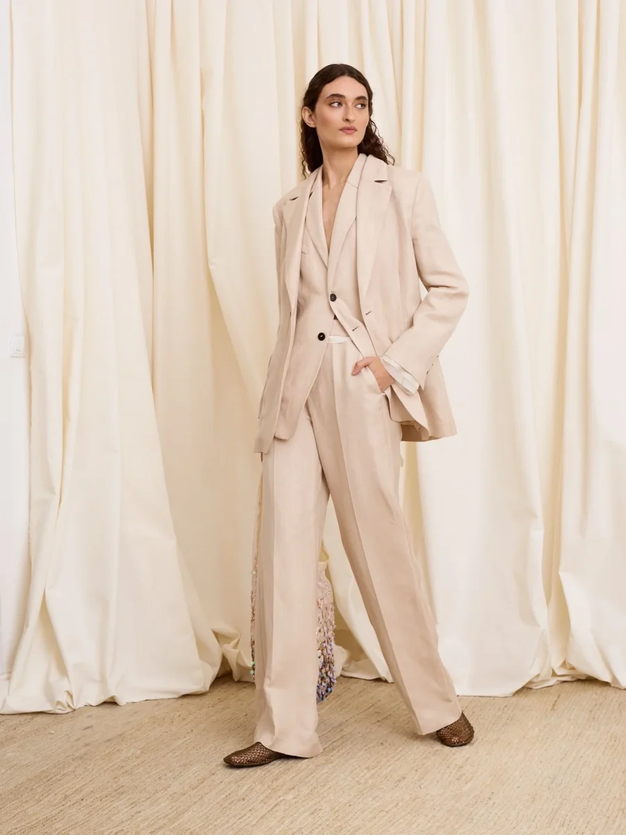 Chaleco lino beige - Imagen 5
