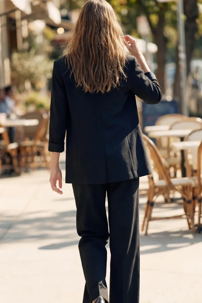 Blazer abierto de manga 3/4 con solapa - Imagen 5