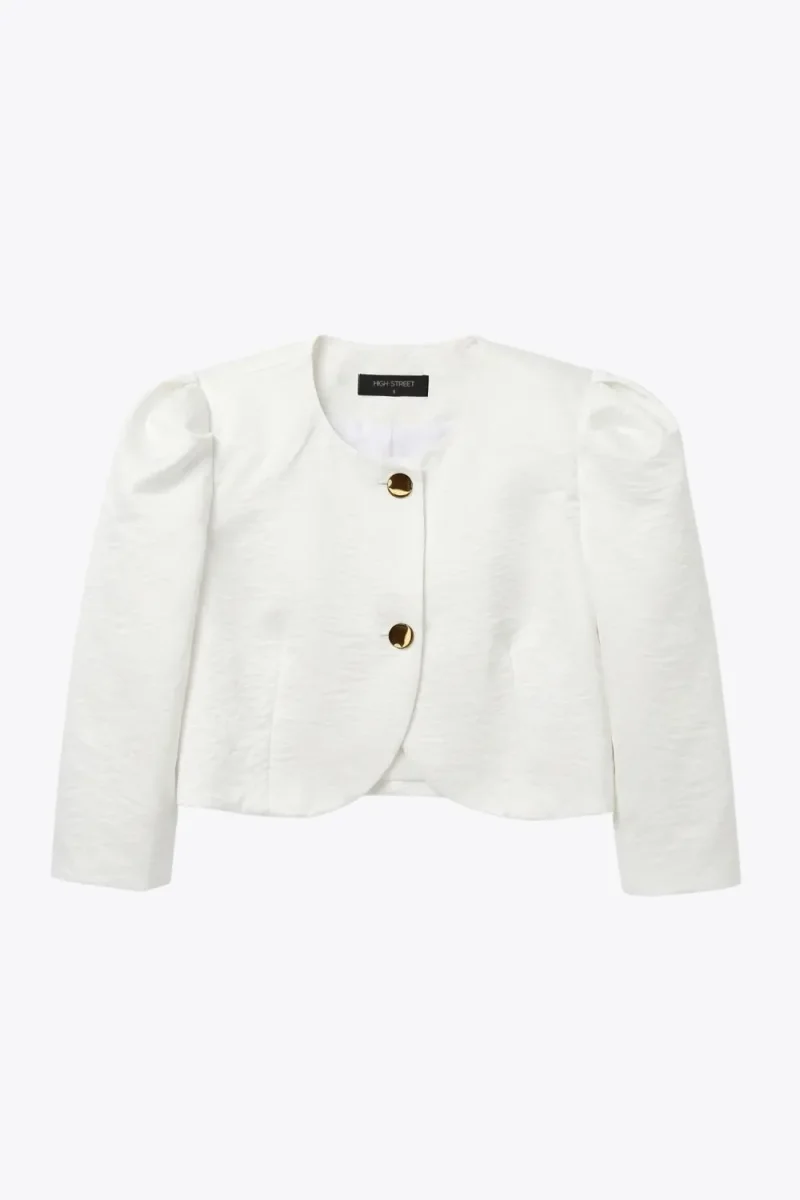 Blazer cropped botones textura - Imagen 7