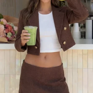 Blazer cropped bouclé