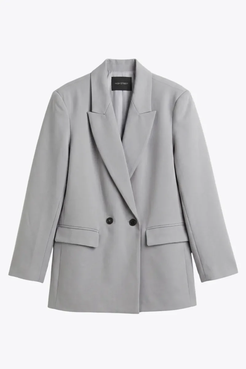 Blazer cruzado con hombreras fit oversized - Imagen 7