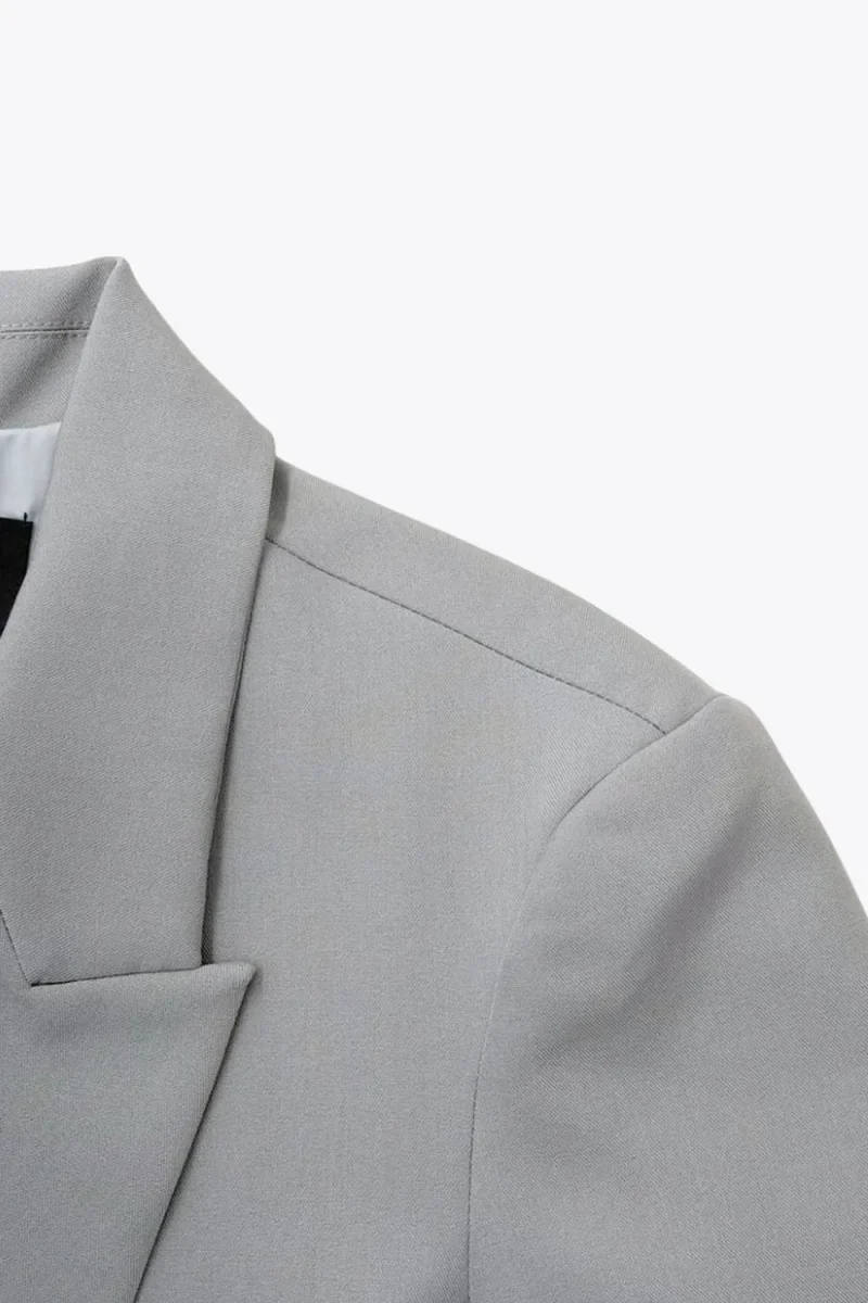 Blazer cruzado con hombreras fit oversized - Imagen 9