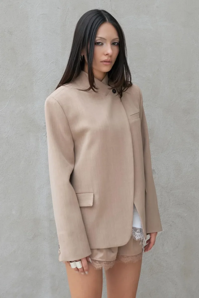 Blazer cruzado cuello solapa