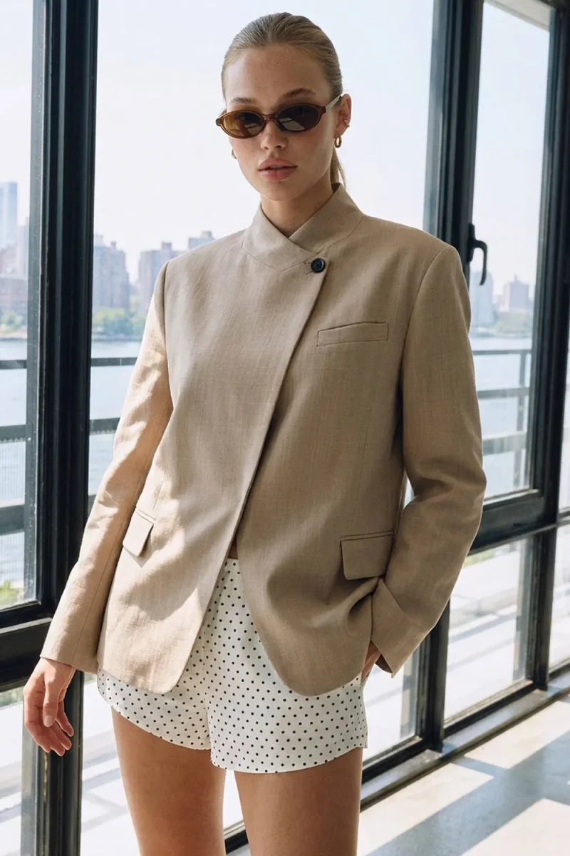 Blazer cruzado cuello solapa - Imagen 6