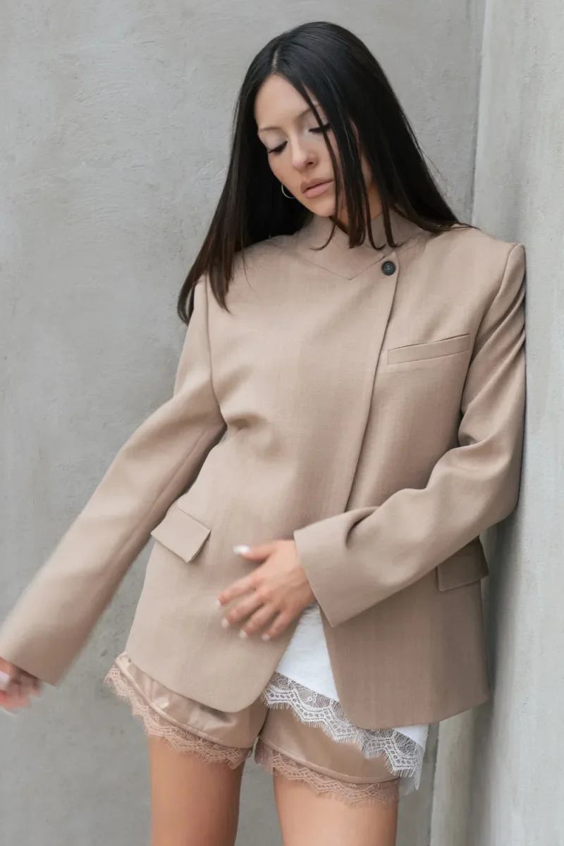 Blazer cruzado cuello solapa - Imagen 3